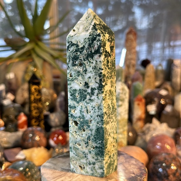 Moss Agate Crystal Tower! - Picture 5 of 12